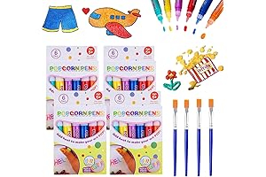 24 Pack Puffy Pens for Kids - Popcorn Pens - DIY Bubble Popcorn Drawing Pens