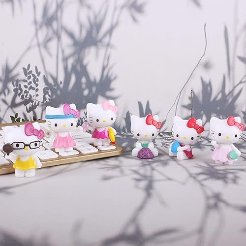 Miniatura 6 de 24 figuras de gatito y gato, figuras de dibujos animados, decoración de cupcakes, suministros de fiesta, decoración de pastel de cumpleaños