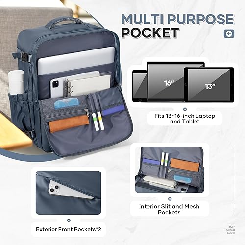 Miniatura 9 de Mochila para mujeres y hombres, bolsa de viaje, resistente al agua, mochila para senderismo, mochila para computadora portátil universitaria,