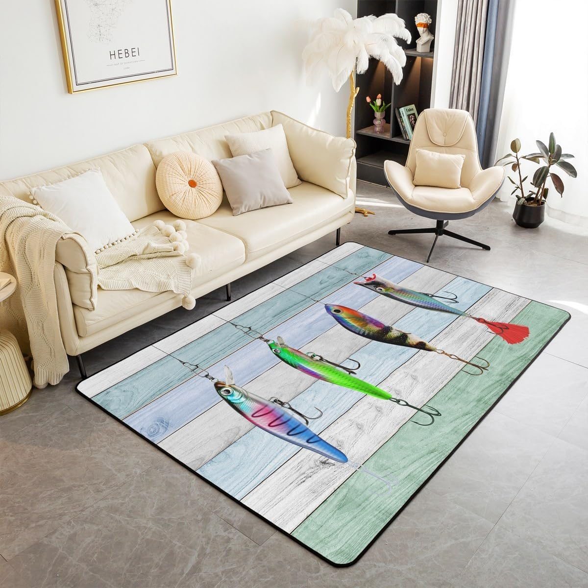 Alfombras coloridas para sala de estar, de 5 x 7 pulgadas, con anzuelo, para niños, niñas, adolescentes, alfombra rústica de granja, antideslizante,