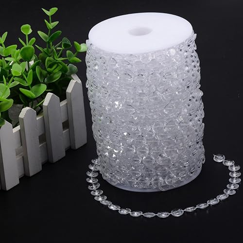 Miniatura 3 de Rollo con tira de cuentas de acrílico, de 99 pies de largo, ideal para decoraciones de bodas y mucho más.