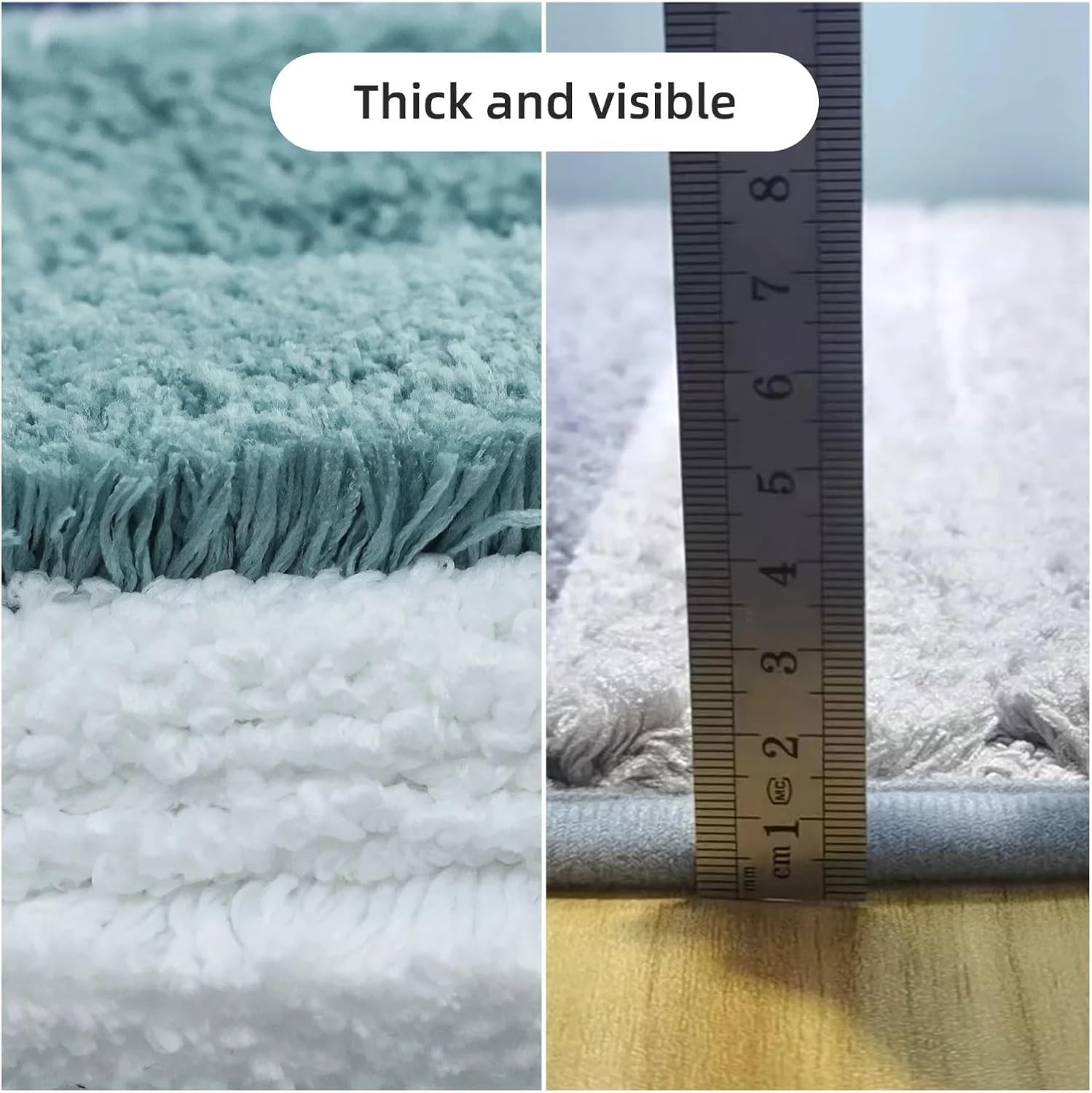 Microfiber Bathroom Mat Soft Absorbent Floor for Bathtub Shower(White)