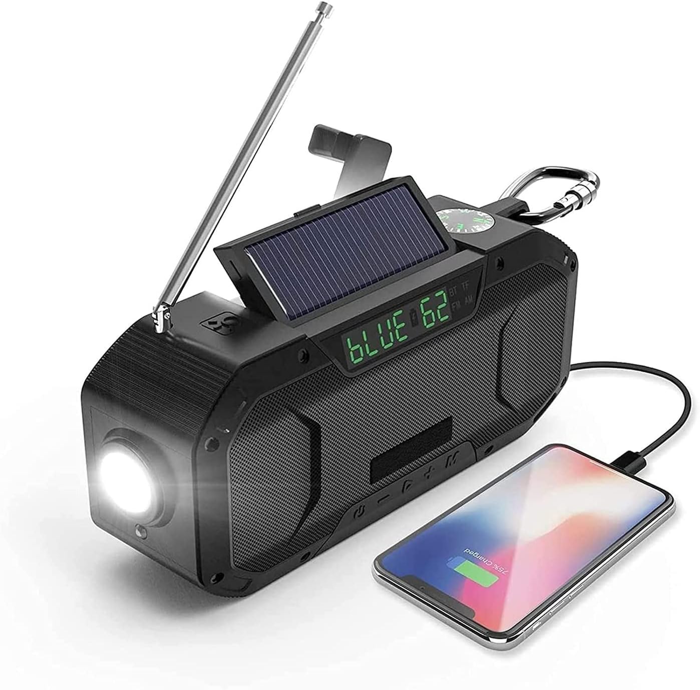 Emergency Weather Radio,IPX5 Waterproof 5000mAh Portable Weather Solar Radios，AM/FM Emergency Broadcast Radio with Cell Phone Charger