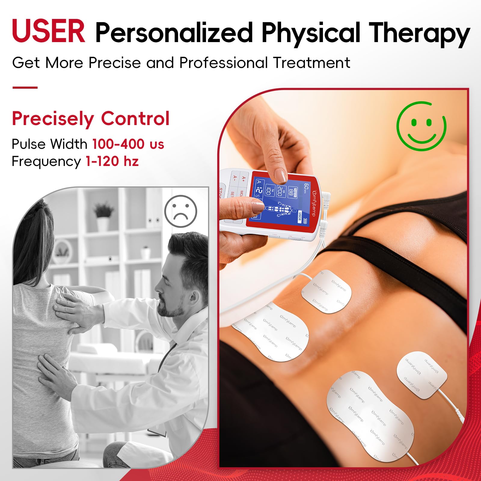 Comfytemp 3-in-1 TENS Unit with Large Back Pad, Pain Relief & EMS&User Mode — Amazon image 5