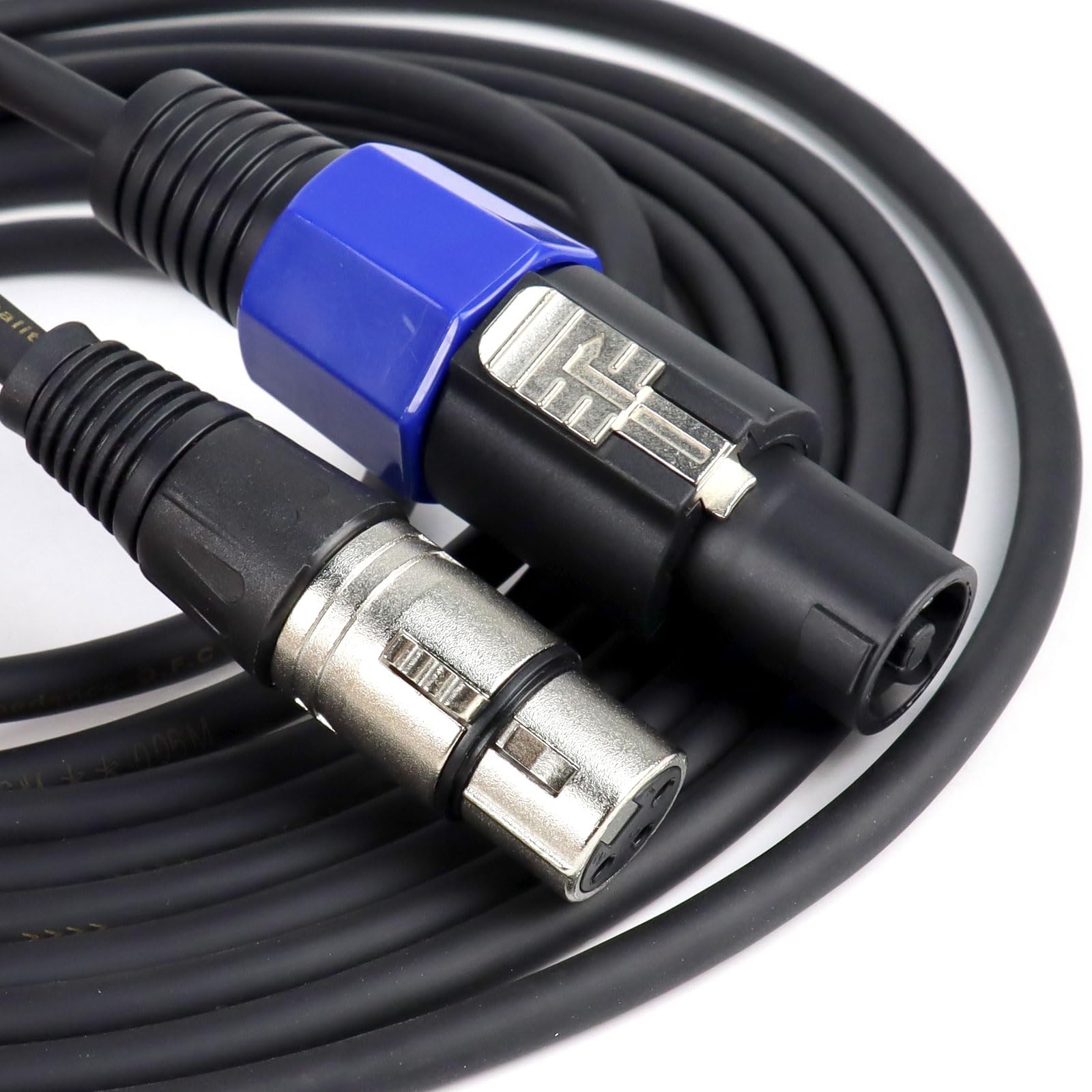 HBU SpeakOn wtyczka do 3-biegunowego gniazda XLR, 3 m, profesjonalny mikrofon sceniczny, 3-biegunowy kabel połączeniowy, mikrofon, wtyczka jack audio, przedłużacz z zamknięciem obrotowym, 2 sztuki
