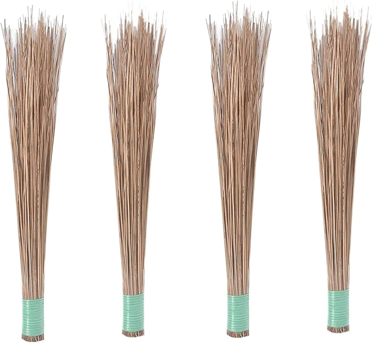 Natural & Pure Bamboo Stick Coconut Jhadu/Broom – Traditional Eco-Friendly Broom for Outdoor Cleaning, Garden, Veranda & Open Spaces | Durable, Lightweight & Long-Handled (Brown, Pack of 4)
