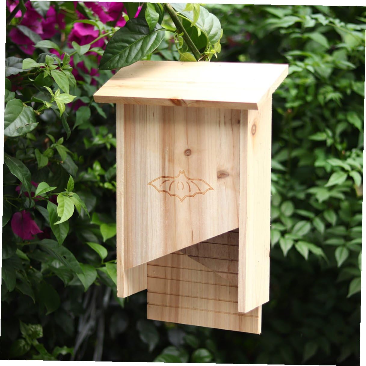 Wooden Bat House Outdoor Bat Shelter for Backyard and Garden, Handmade Solid Wood Pet House for Courtyard Wildlife Habitat