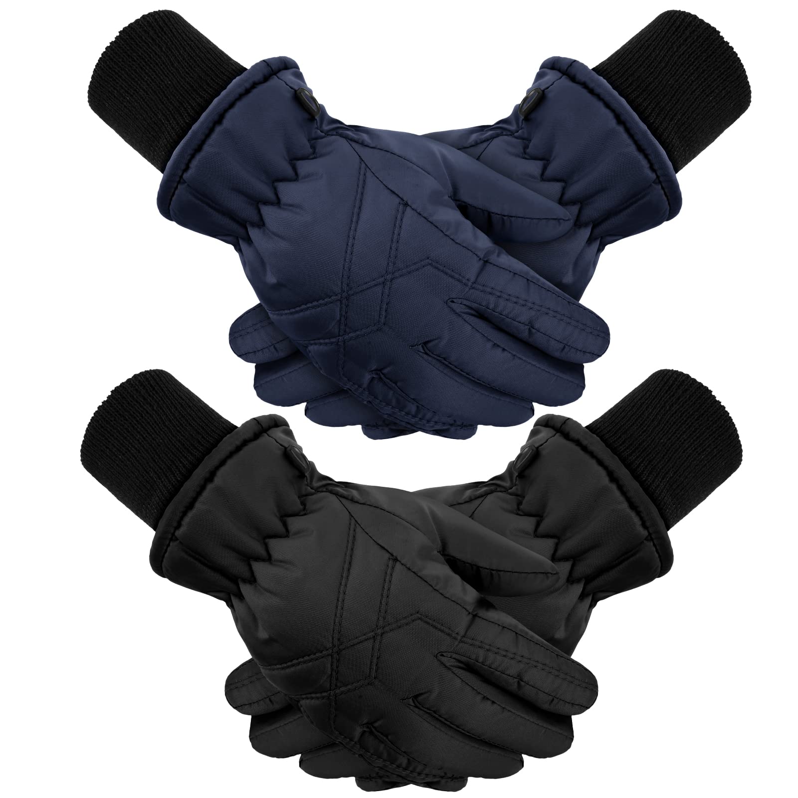 SATINIOR 2 Paires Gants de Ski d'enfants Gants de Sports Coupe-Vent Gants de Snowboard Thermiques