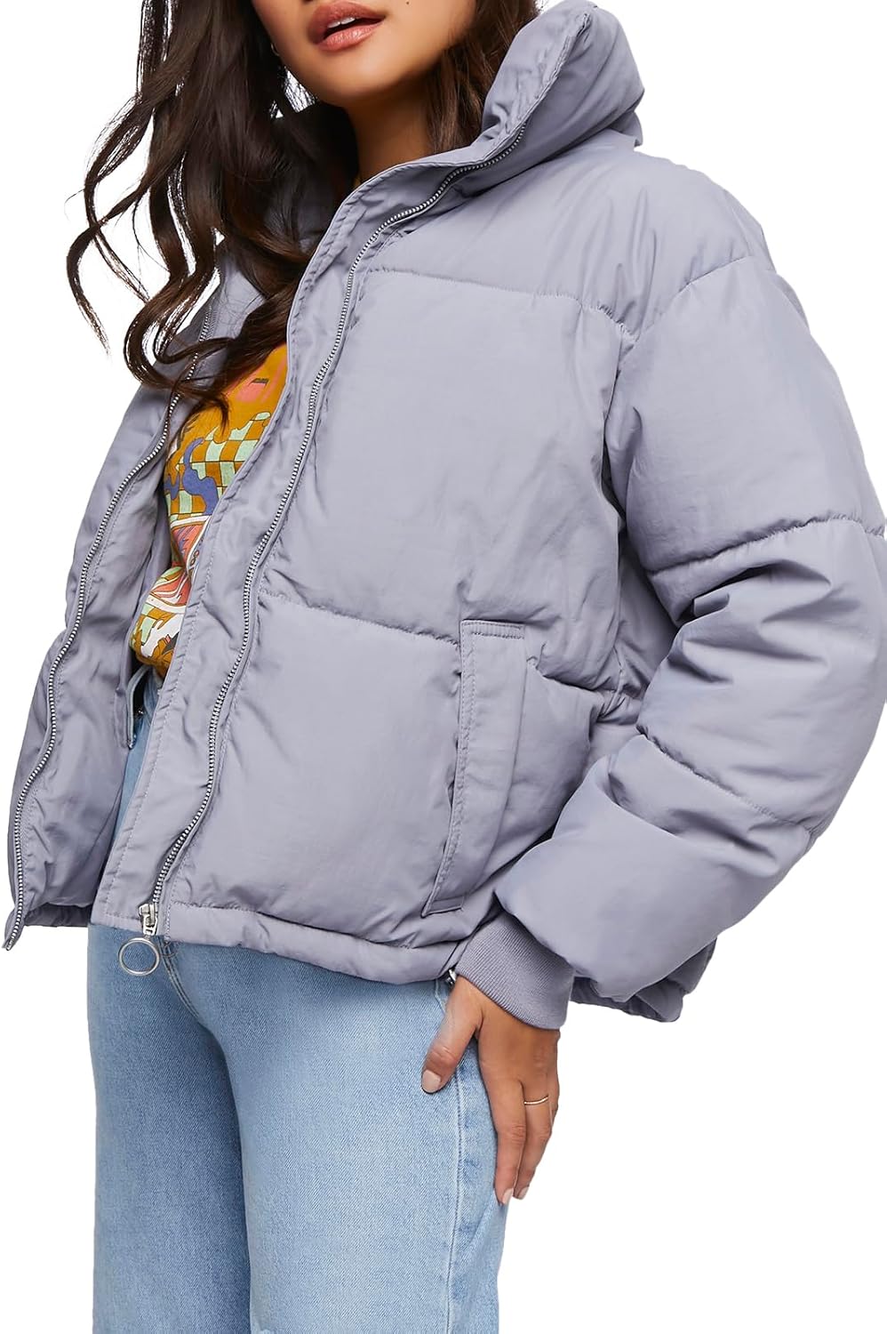 Forever 21 womens Quilted Puffer Jacket - Image 2