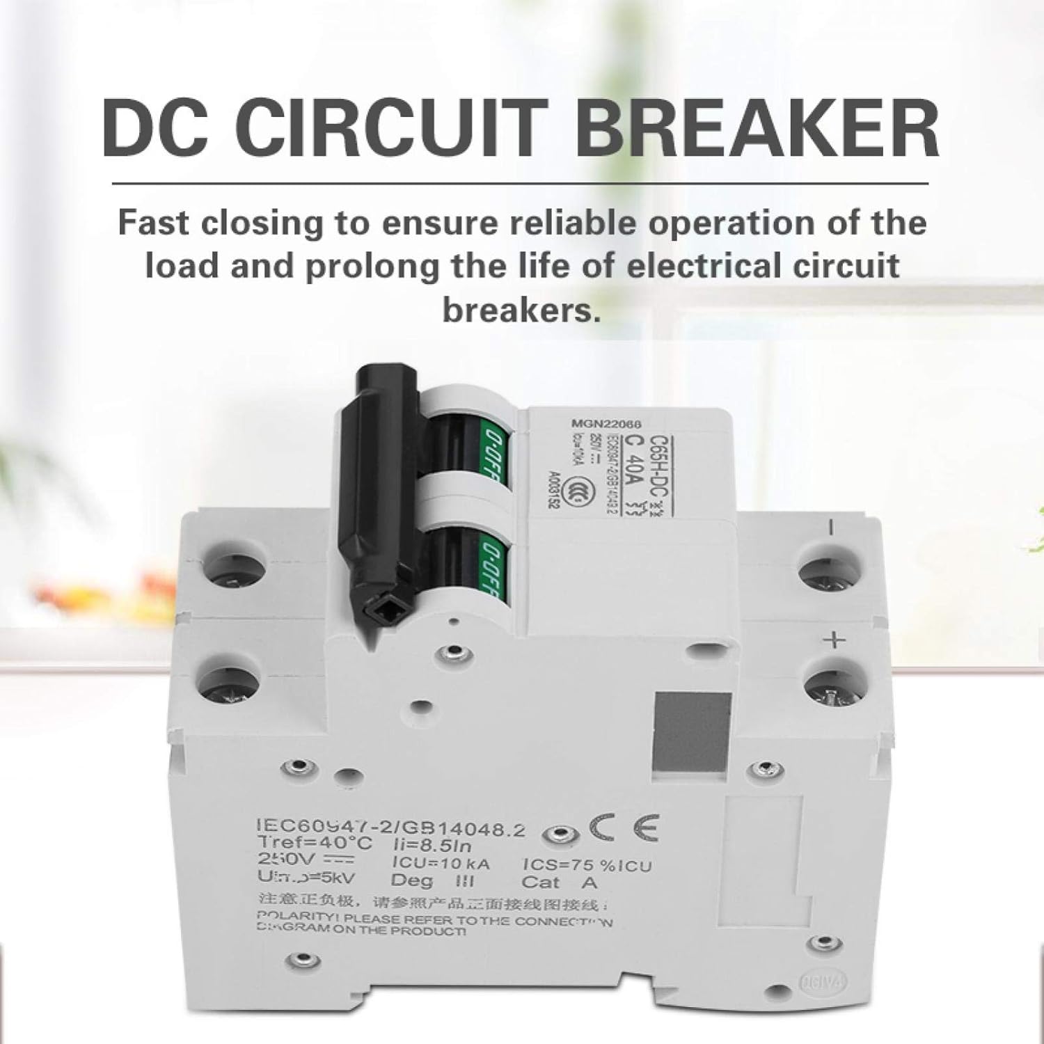 2P C65H-DC 250V 40A Low-Voltage DC Miniature Circuit Breaker for Solar Panels Grid System White (40A): Tools & Home Improvement