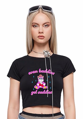 Baby Tees for Women Y2k - Baddies Got Saddies Funny