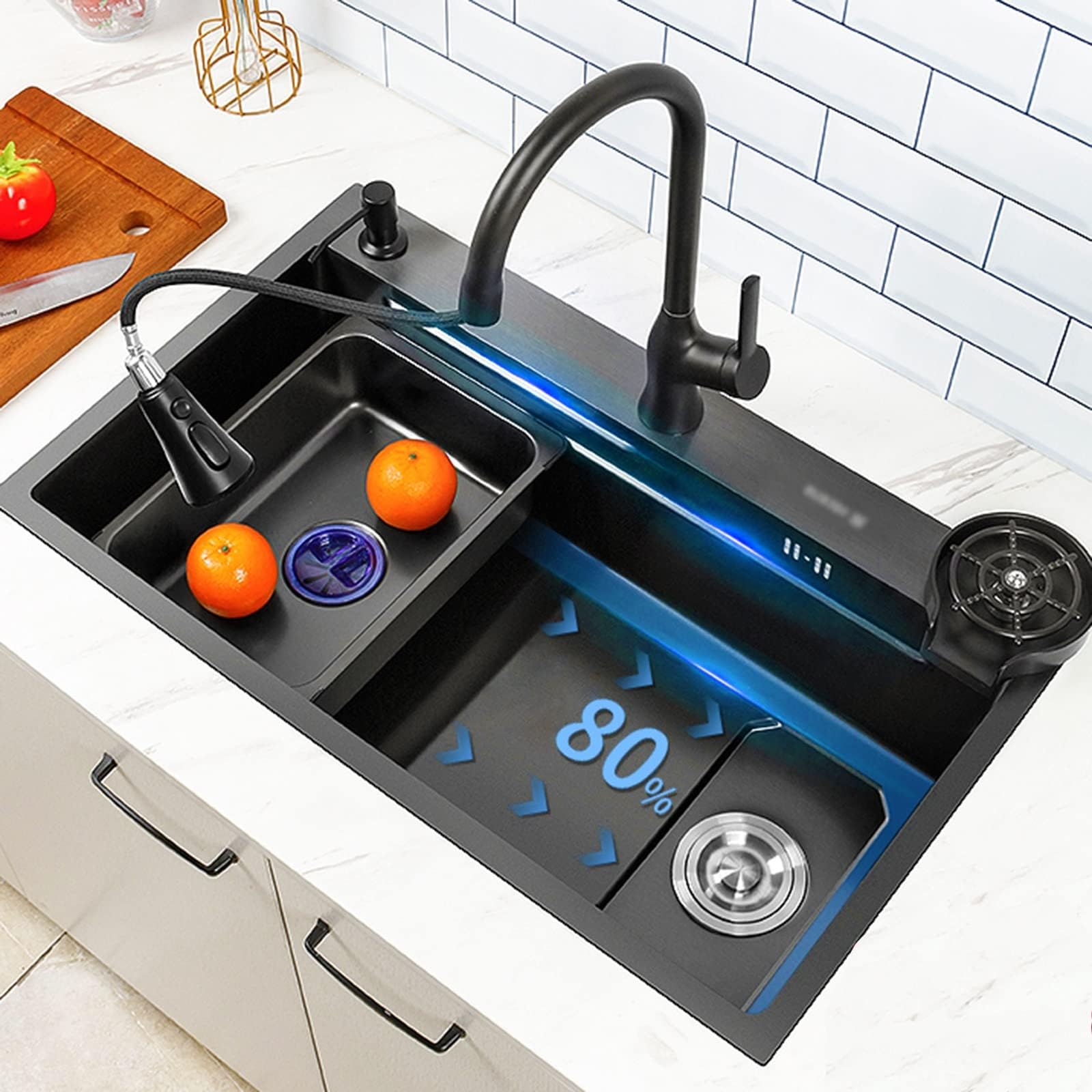 Évier de cuisine rond design moderne noir pour sublimer votre intérieur
