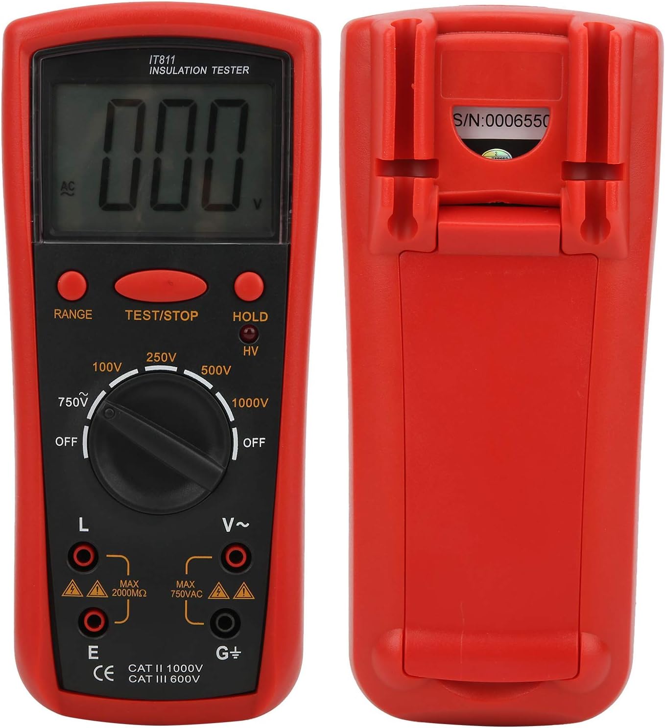 EVTSCAN IT811 Insulation Resistance Meter front and back view