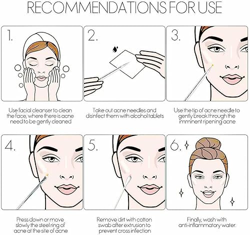Miniatura 2 de Herramienta de eliminación de puntos negros, kit de herramientas para reventar espinillas, herramienta extractora de puntos negros para cara,