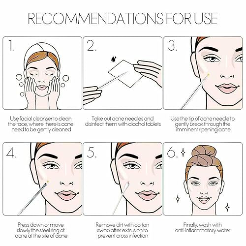 Miniatura 3 de Removedor de puntos negros, 9 unidades, acero inoxidable, kit de herramientas para eliminar manchas, extractor de comedones con bolsa portátil