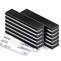 Vista 25 de Mikede - Imanes de barra de neodimio con adhesivo doble cara - Paquete de 12 potentes imanes de tierras raras - 2.36 x 0.4 x 0.12 pulgadas
