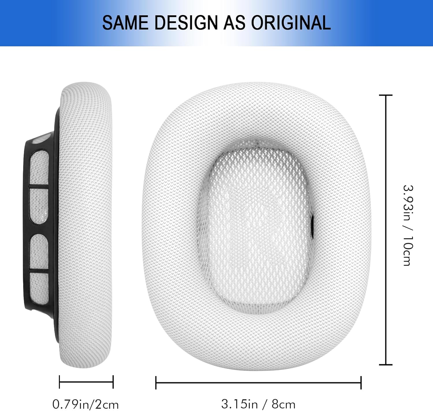 Ear Cushions Replacement for AirPods Max - Upgraded Ear Cups for Apple Headphones - GVOEARS Ear Pads Cover with Protein Leather Memory Foam (White) - Image 6