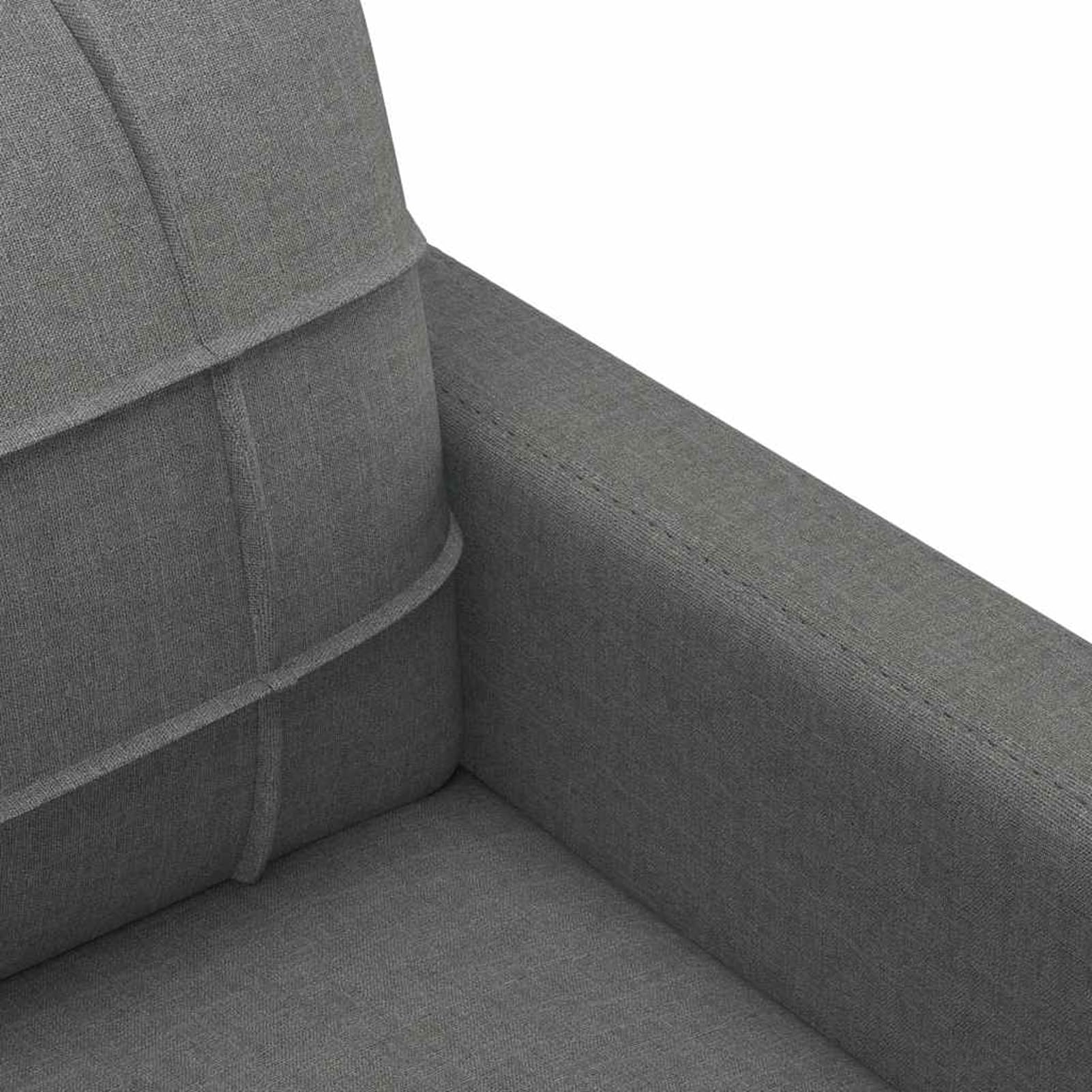 Homgoday Divano 3 Posti Moderno Grigio Scuro 180 cm Tessuto Poliestere