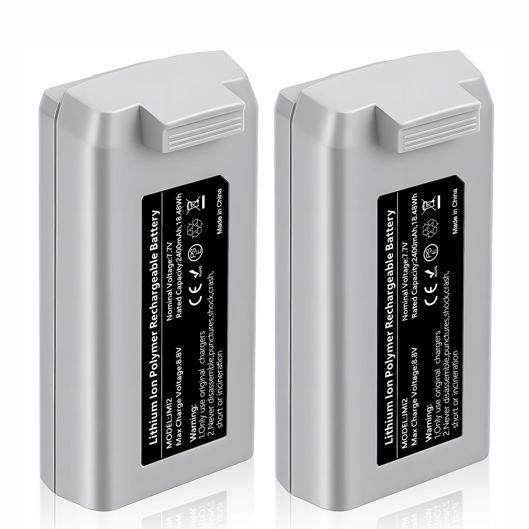 Mini 2 Serie Batteria 2 pezzi 7.7V 2400mAh Batteria di volo intelligente(31 minuti di autonomia massima) Pienamente compatibile con i droni DJI Mini 4K/2/2 SE/SE