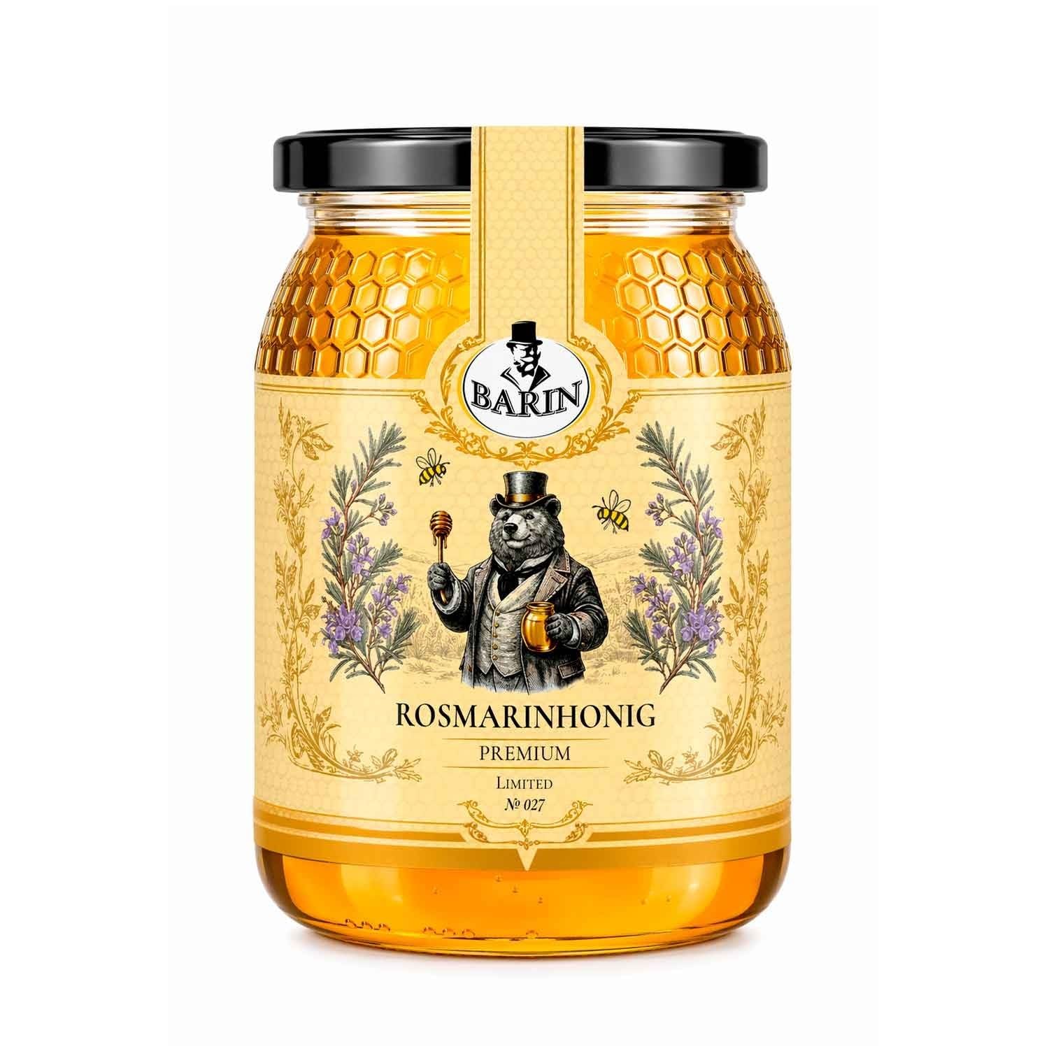 BARIN Honig Probierset 3 Sorten Premium Blütenhonig aus Portugal (3 × 500 g) | Heide-, Lavendel- & Rosmarinhonig | laborgeprüft, naturbelassen, ohne Zuckerzusatz