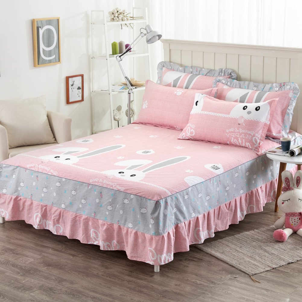 Jupe de lit en coton 180x220cm pour cacher le sommier et stopper la poussière