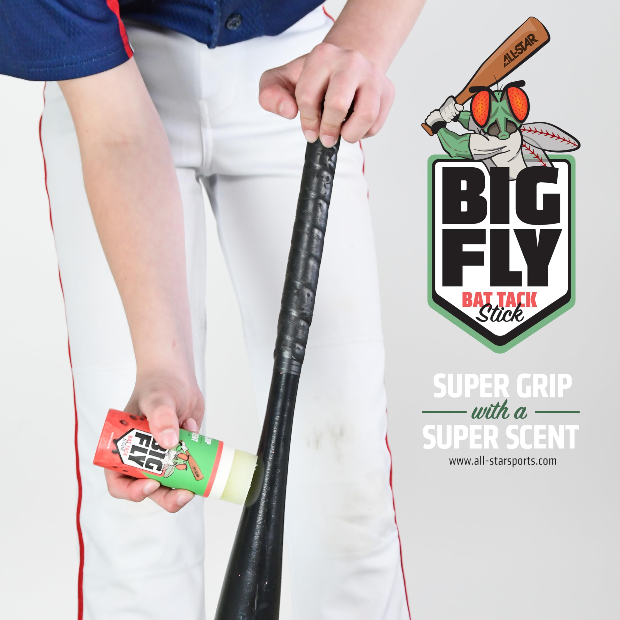 All-Star Big Fly Scented Bat Tack Stick - Grand Slam Grape, Grips