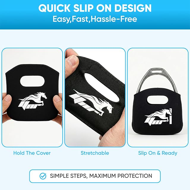 Foto 6 de 8 de YNR Fundas de estribo para estribos de hierro, estribos de plástico, material de neopreno flexible