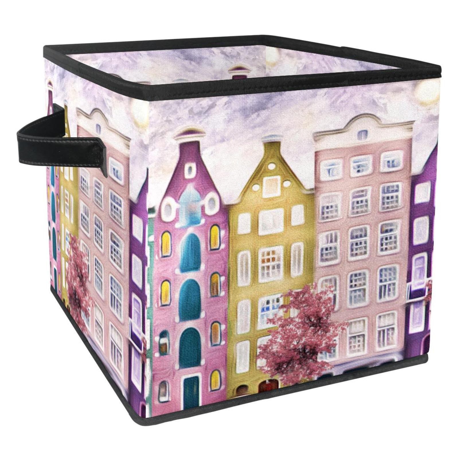 Boîte de rangement cube en tissu premium avec poignées pour la maison