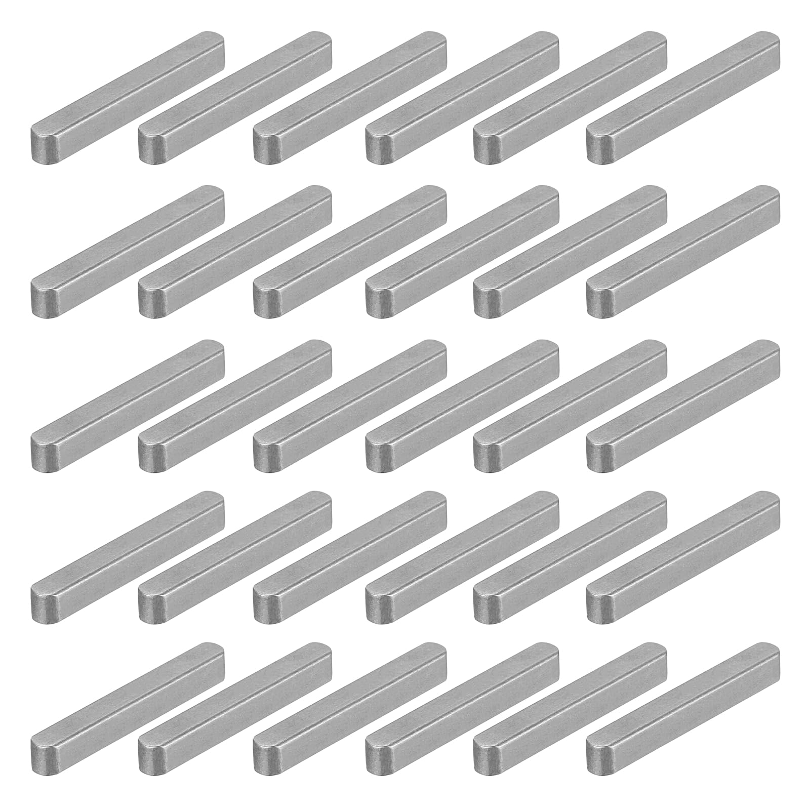 sourcing map 30 Pcs Round Ended Feather Key, 30x4x4mm Carbon Steel Drive Shaft Parallel Keys Keyway Stock Assortment for Mechanical Fasteners Industry
