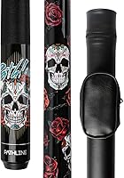Pathline Skull Pool Cue Stick 58" Canadian Maple 13mm Tip with Hard Case, Gloves & Protectors