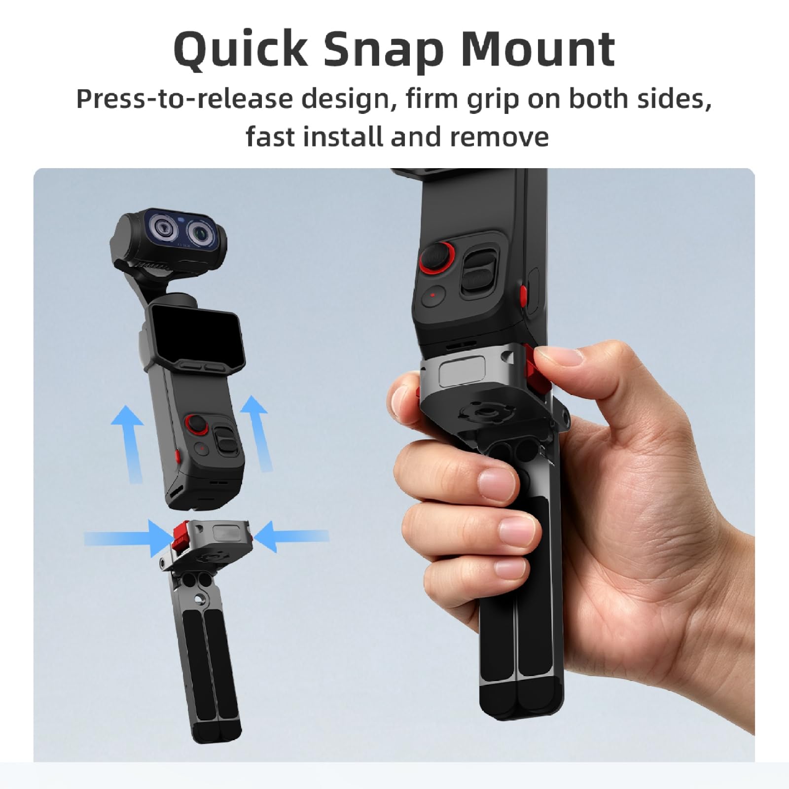 Trípode Magnético para Insta360 Luna Ultra Soporte Metálico Portátil de Mano con Base Ajustable, Liberación Rápida, Antideslizante con Orificio para Tornillo de 1/4" para 360 Luna Ultra