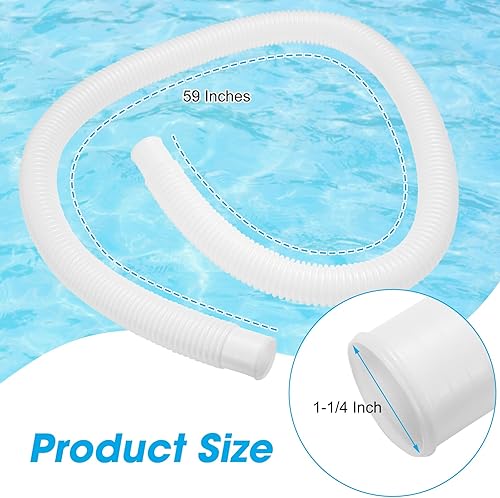 Miniatura 4 de Mangueras de piscina para piscinas sobre el suelo, paquete de 2 accesorios de 1.25 pulgadas de diámetro, manguera de repuesto de bomba de piscina de
