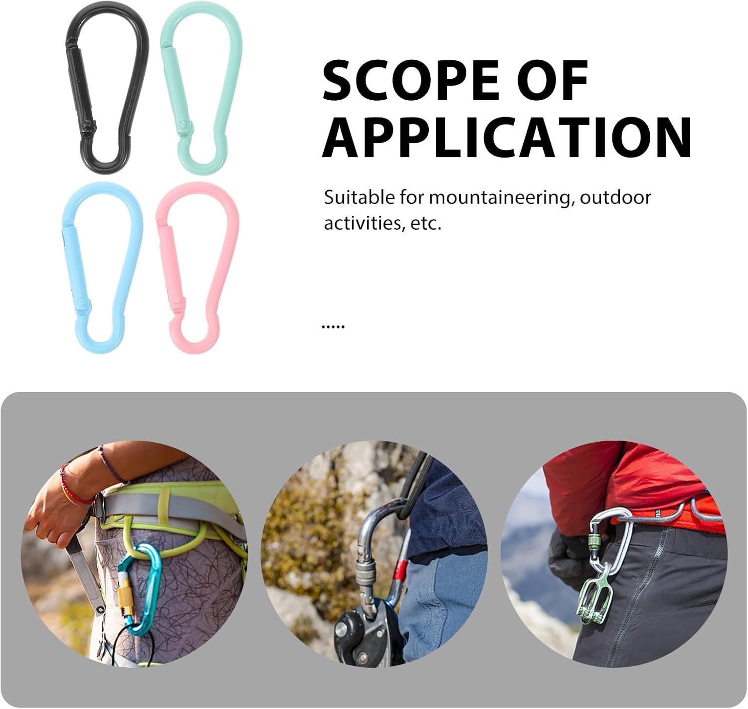 20pcs Unique Shaped Aluminum Carabiner Clips for Camping and Climbing image 3