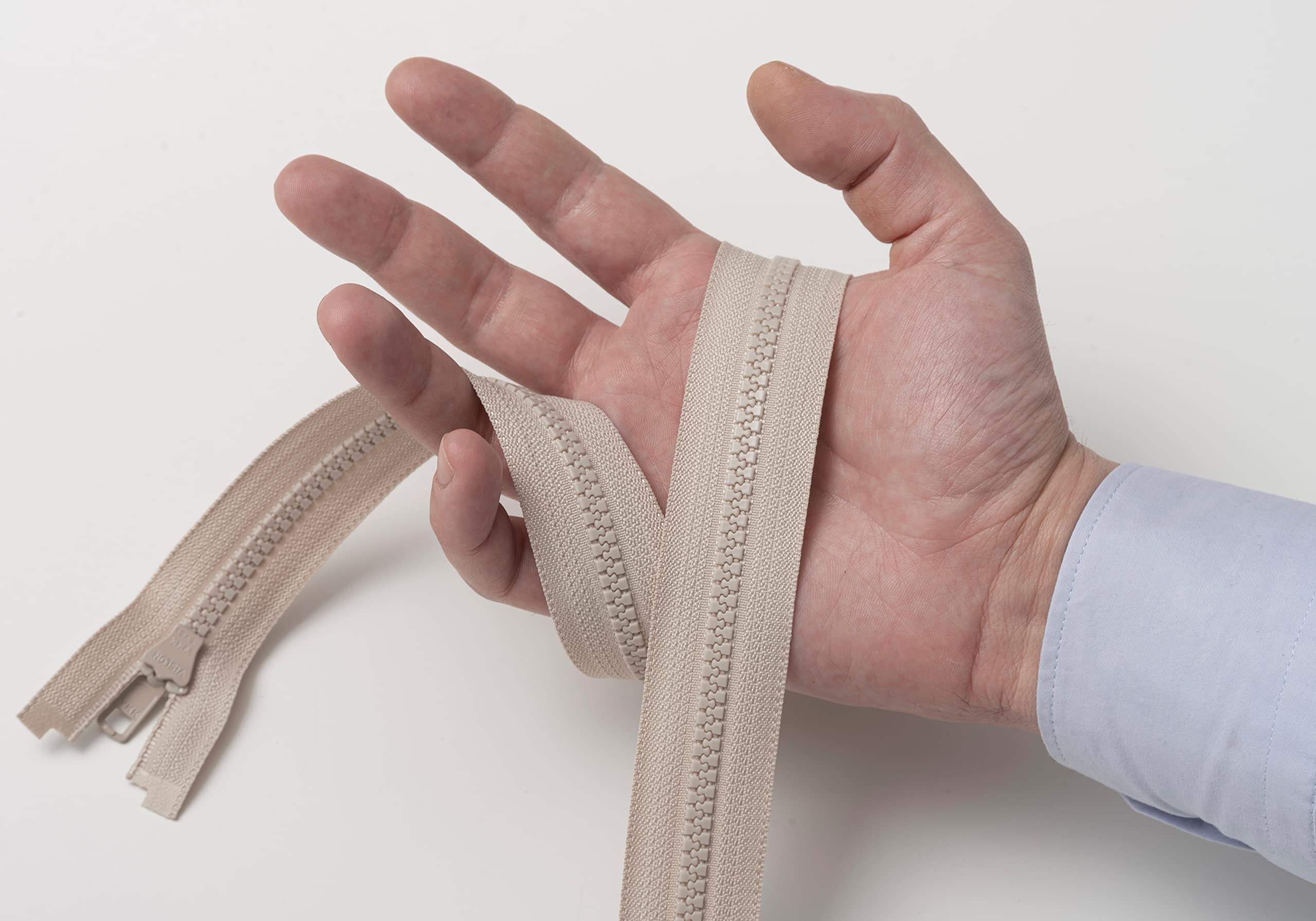IPEA Ritssluiting maat #5 – verschillende lengtes – 2 stuks – twee deelbare ritssluitingen voor naaiwerk, jassen – ritssluiting – lengte 55 cm – breedte 30 mm – kleur beige