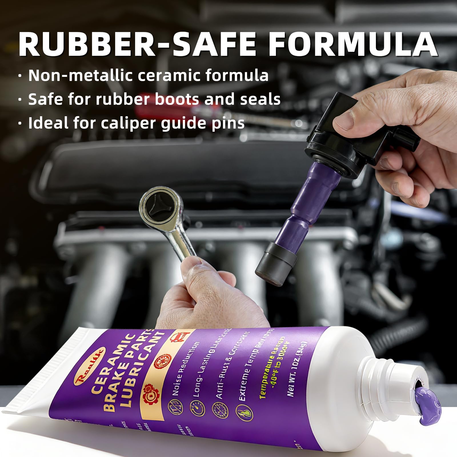 Amazon.com: Ceramic Brake Grease Lubricant 1 oz – High Temp Brake Caliper  Grease for Automotive Brake System, Sliding Pins & Pad Assembly, Safe for  Rubber and Plastic Components : Automotive