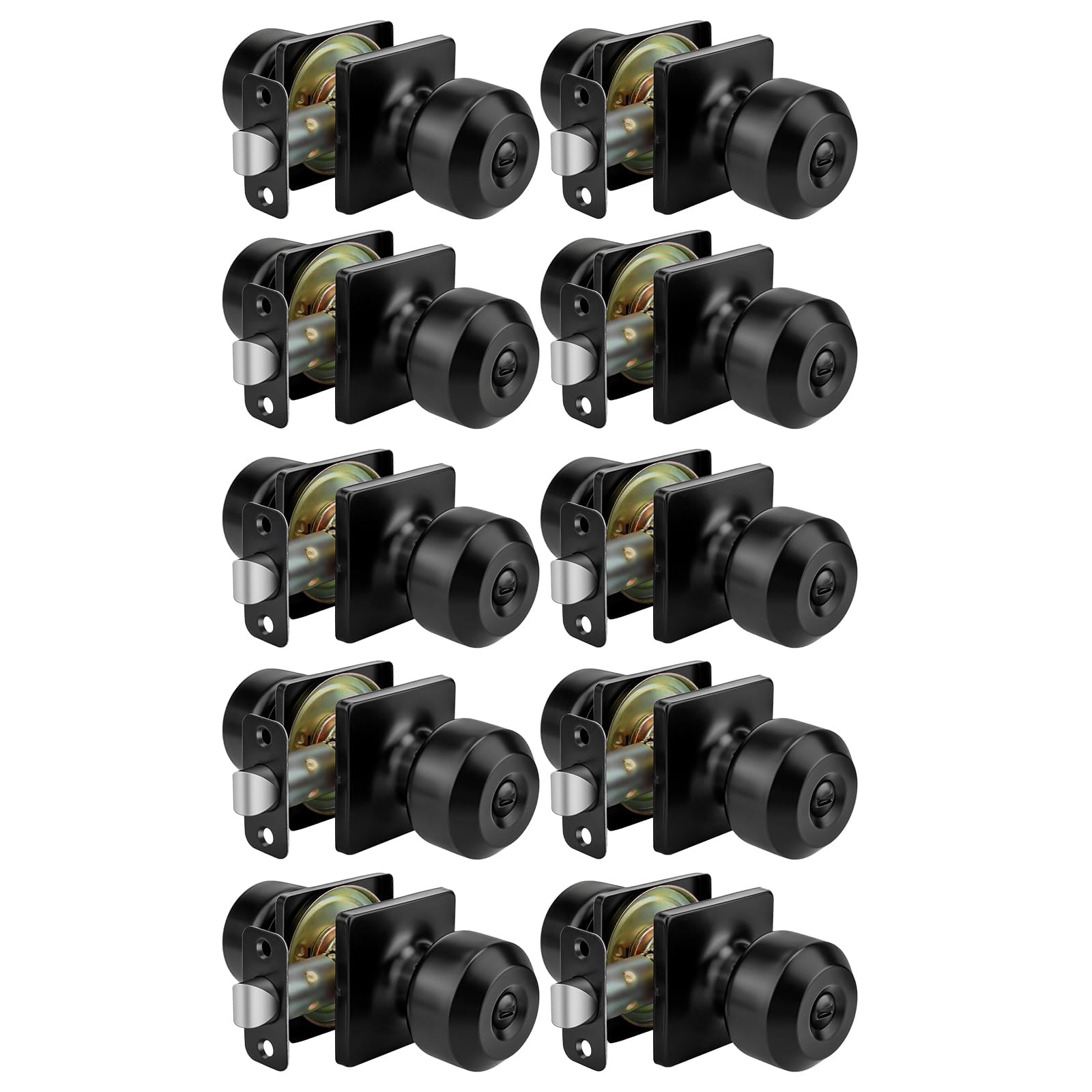 Goldenwarm Matte Black Privacy Door Knobs (3 Pack) -10