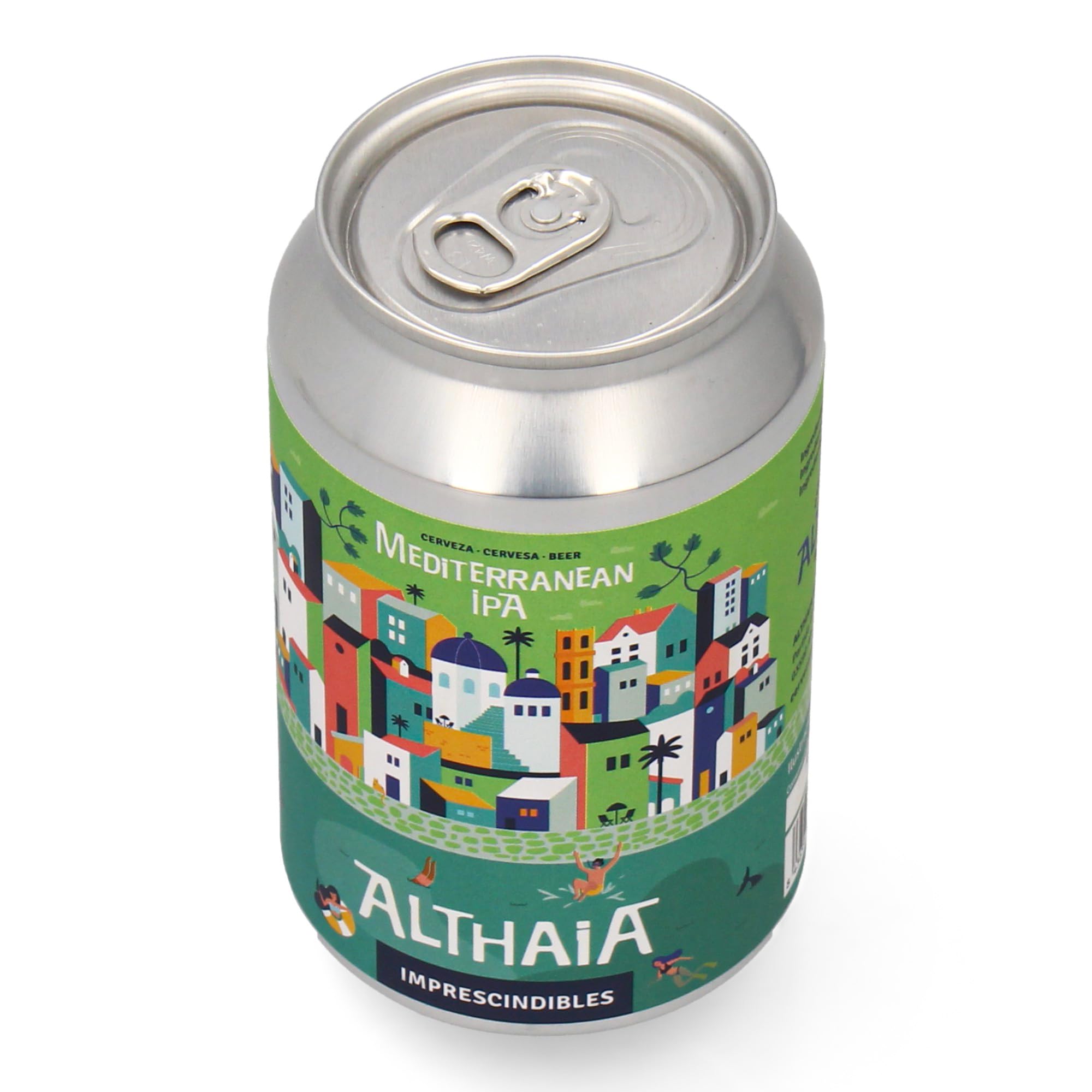Althaia Mediterranean IPA – Cerveza Artesanal Estilo IPA – 6,5% Alc – Lata 33cl – Tropical, Resinosa y Galardonada (Pack 12 latas, 12, unidad)