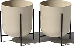 Veradek Mason Series Raised Lima Planter - Round Planter for Patio/Balcony | Plastic-Stone Composite w/Metal Plant Stand | Modern Décor for Plants
