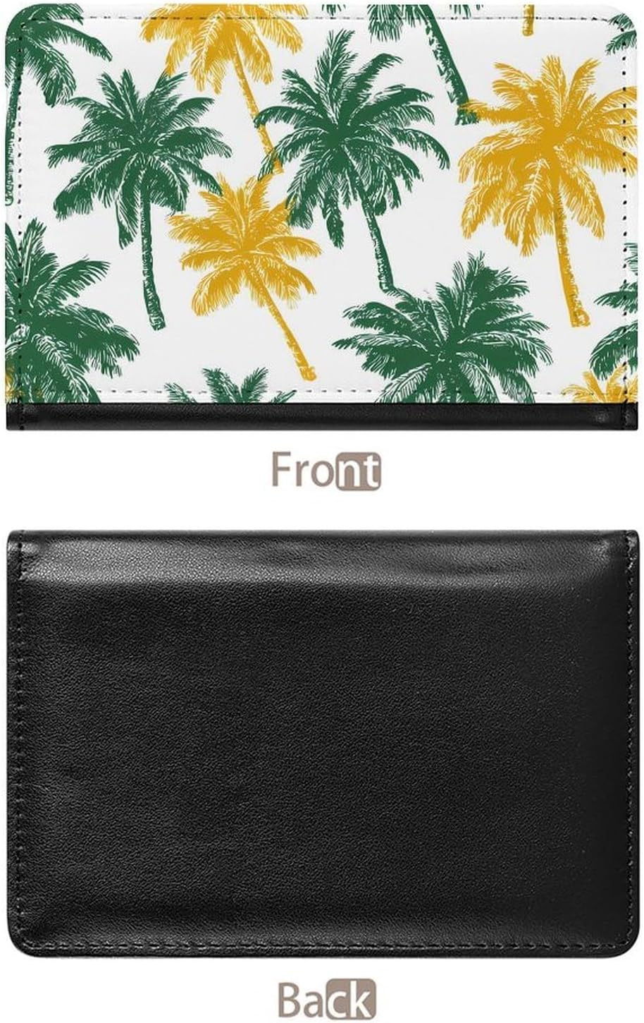 Green Yellow Palms Tree Passport Card Holder Cover Case Protector Wallet Cute Travel Essentials
