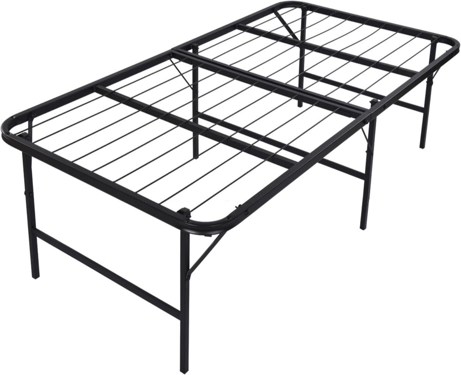 Platform Bed 17" H Steel Frame Heavy Duty Foldable Bedroom Storage Bi-fold Twin Size # 644