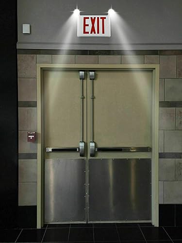 Miniatura 7 de Señal de salida LED con luces de emergencia, respaldo de batería, doble cara, iluminación de salida de emergencia cableada para edificios