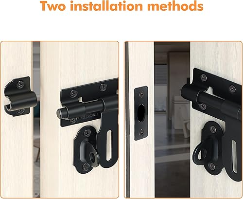 Miniatura 5 de Alise Pestillo de puerta deslizante de 6 pulgadas, pernos de barril resistentes con orificio para candado, cerradura de puerta de seguridad,