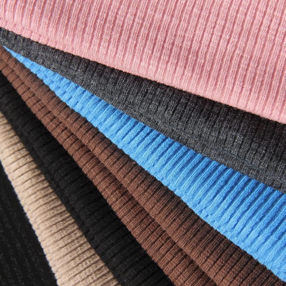 Roselux Women Long Sleeve Scoop Neck Ribbed Fitted Knit Shirt Basic T-Shirts - Image 7