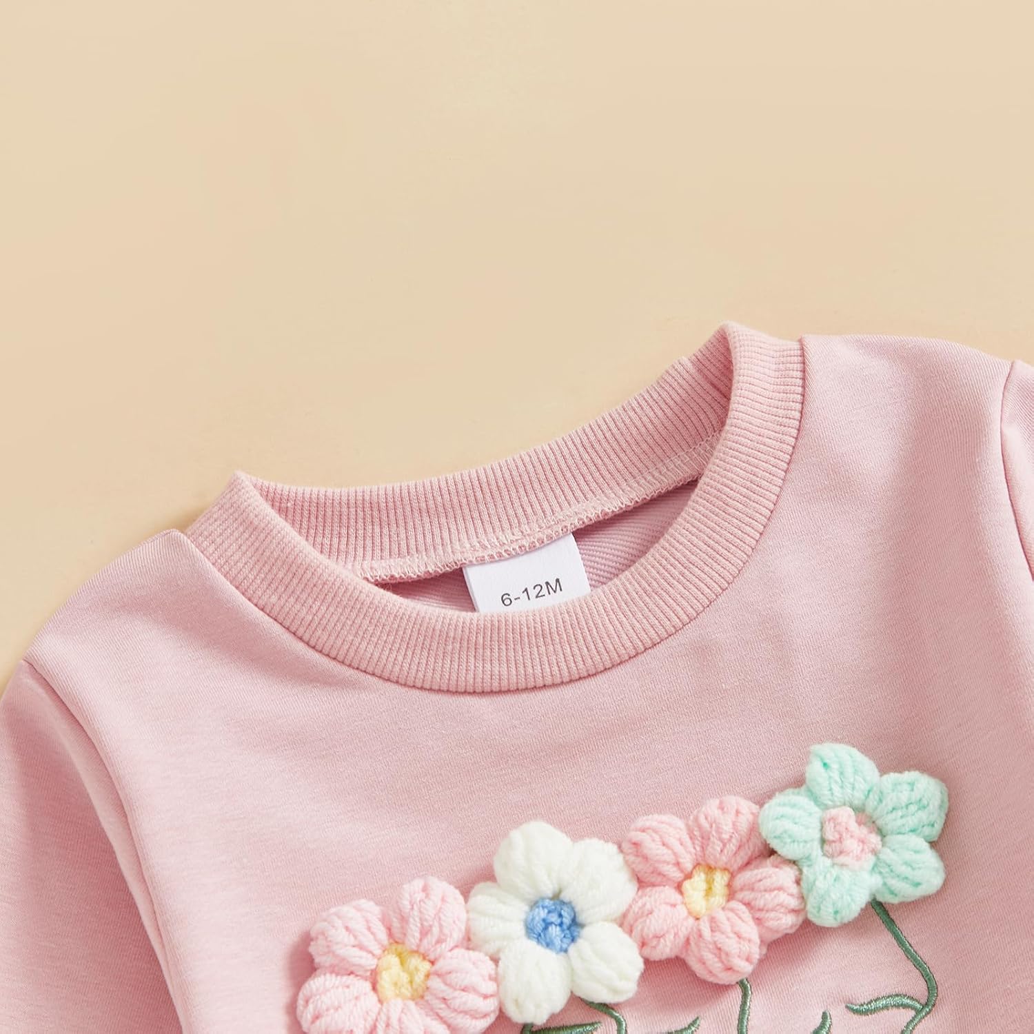 Toddler Baby Girl Clothes Cute 3D Floral Infant Long Sleeve Sweathsirt Fall Winter Outfits Kids Pullover Pants Set - Image 5