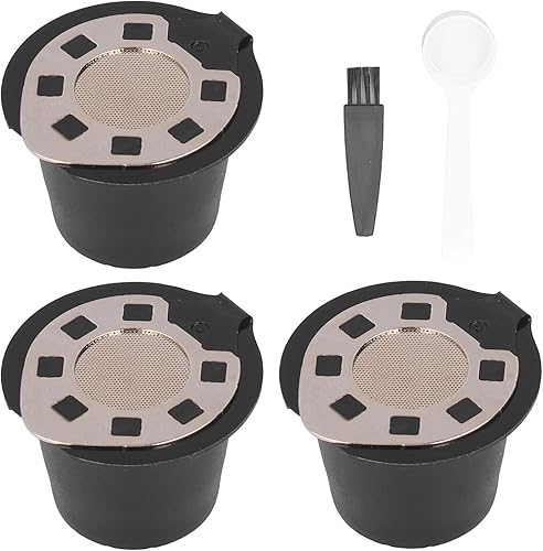 Cápsulas de café reutilizables para Nespresso, cápsulas de café de acero inoxidable con cepillo para cuchara, taza de cápsula de 1.7 fl oz cápsulas