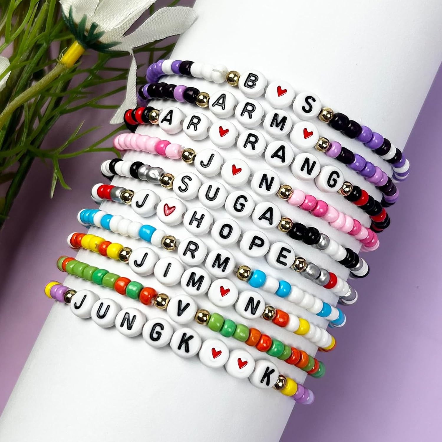 GLOONITY Army Bracelets with 1 Random Album Photocard, Bangtan Merchandise Ari Merch as Ideal Korean POP Gift for Fans on Birthday Party & Christmas, 2026 Tour Concerts Accessories