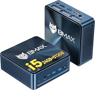 BMAX Mini PC B9Plus Intel Core i5-1235U (hasta 4,4 GHz, 10 C/12T), 24GB LPDDR5, 512 GB NVMe SSD Mini Ordenador de sobremesa, Wi-Fi 6, BT5.2, Triple Pantalla 4K 60Hz, HDMI,Tipo C, DP 1,4a, Micro PC