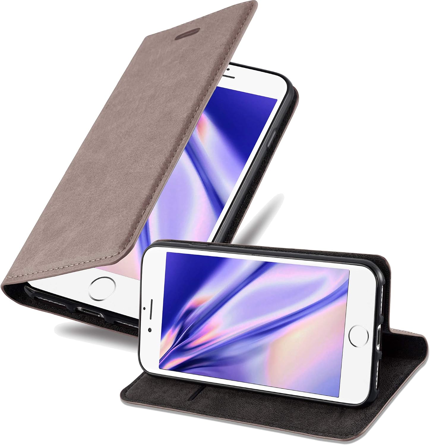 Cadorabo Book Case Compatible with Apple iPhone 6 / iPhone 6S in Coffee Brown - with Magnetic Closure, Stand Function and Card Slot - Wallet Etui Cover Pouch PU Leather Flip
