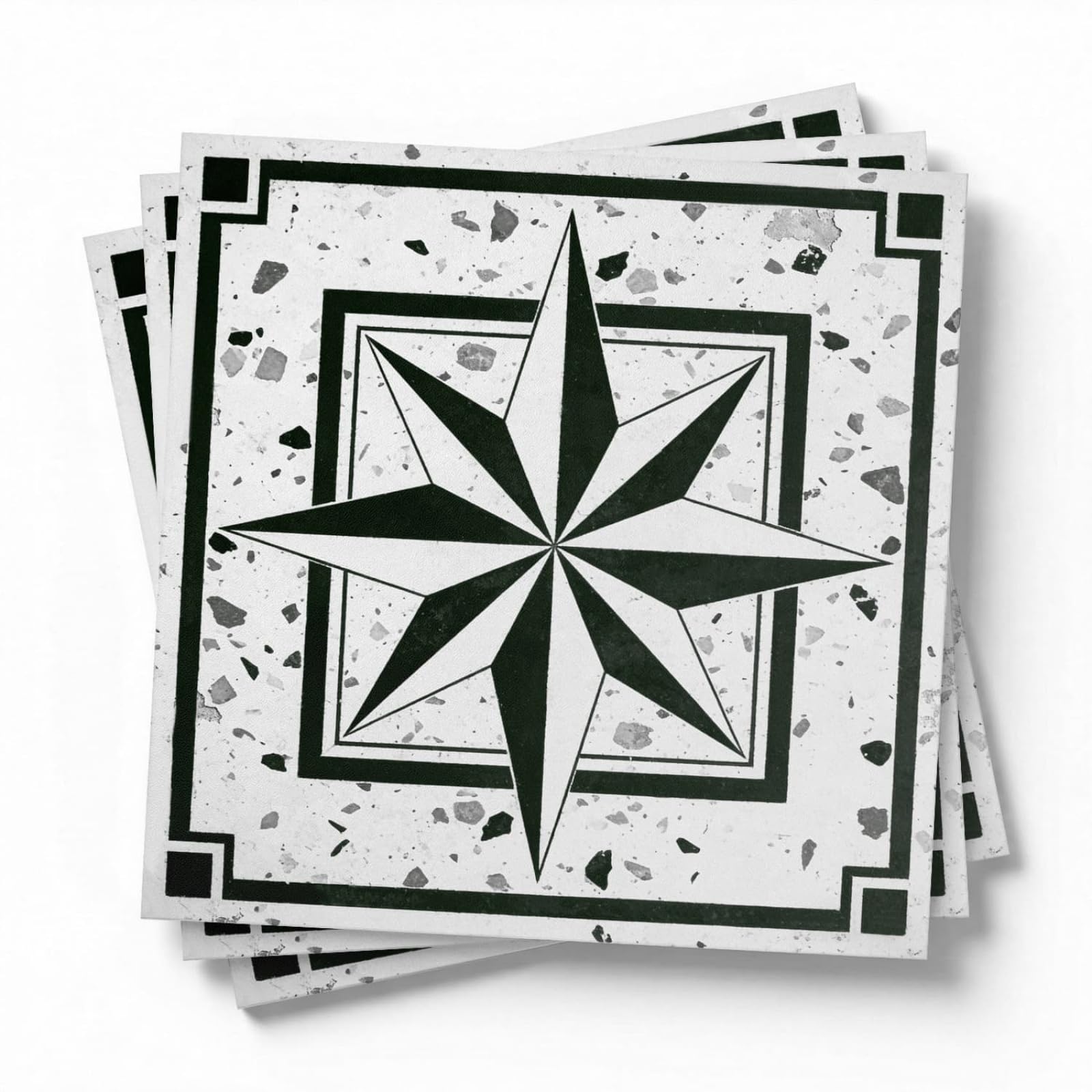 LMYSXAOZ Stick on Kitchen Tiles Black White Geometry Self Adhesive Wall PVC for Fireplace Surround Furniture Decoration Backsplash Bathroom Tile Stickers Waterproof