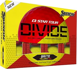 Srixon Q-Star Tour Divide Golf Balls - High Visibility 2-Tone Urethane, Tour Distance & Spin for 75+ MPH Swings